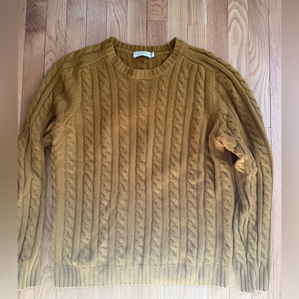 Suit Supply Cable Knit Mustard Sweater